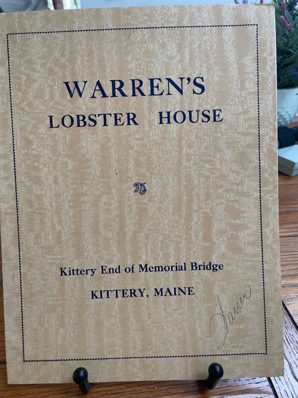 Vintage Warrens Lobster House Menu From Kittery Maine Mid-Century Design Classic
